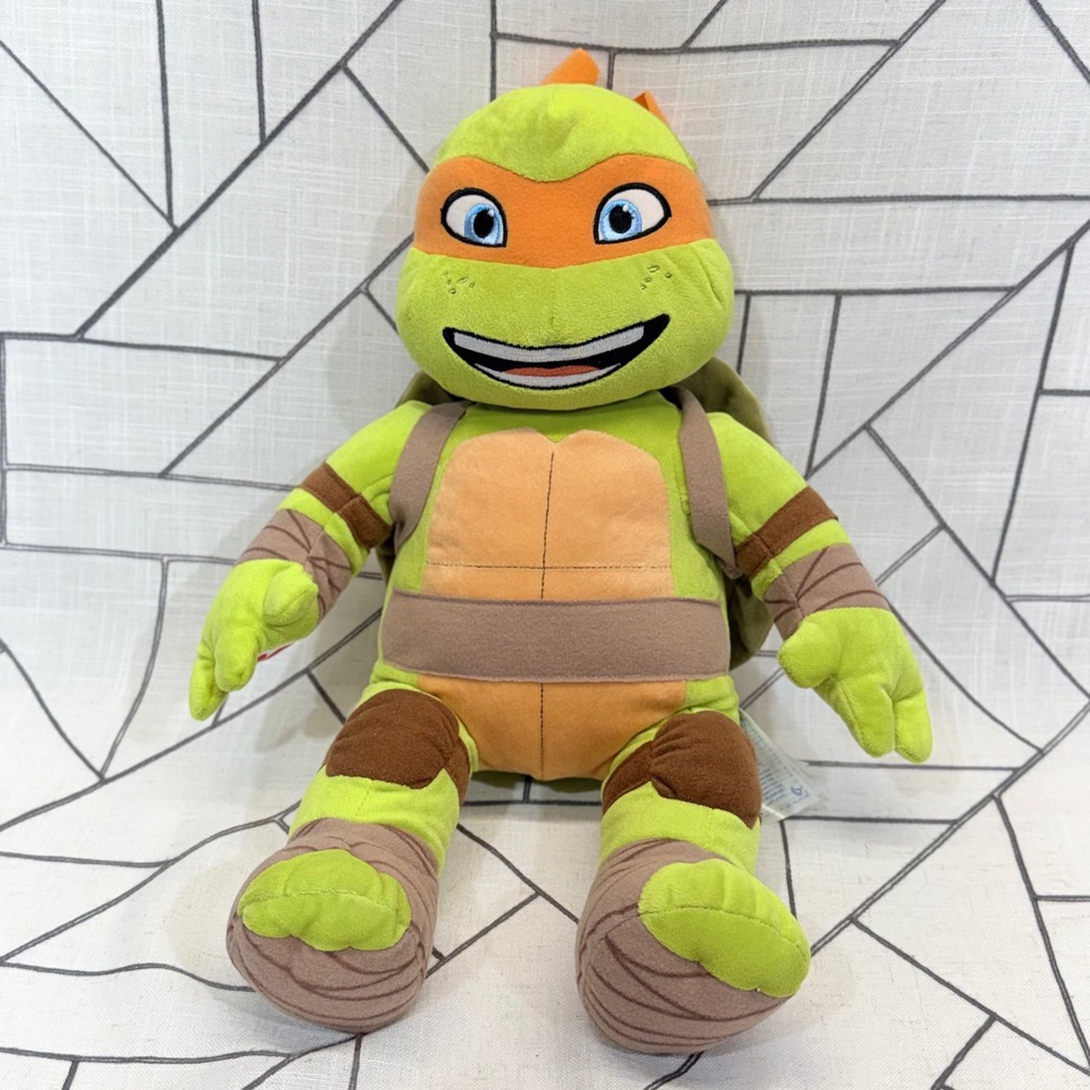 Build-A-Bear TMNT Michelangelo 17" Green Plush Orange Mask Nickelodeon 2014